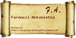 Ferenczi Antonietta névjegykártya